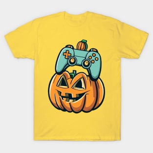 Halloween Jack O Lantern Gamer Boys Kids Men Funny Halloween T-Shirt